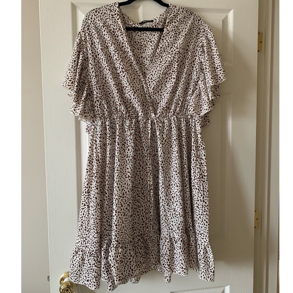 3X babydoll animal print dress